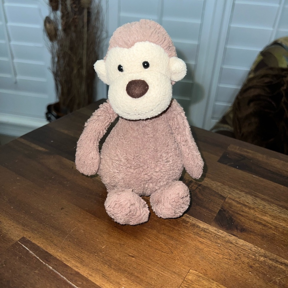 Jellycat London Brown Beige Bashful Monkey Plush  7" stuffed animal - Picture 2 of 6